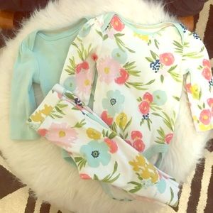 Cloud island 3-6 month floral set